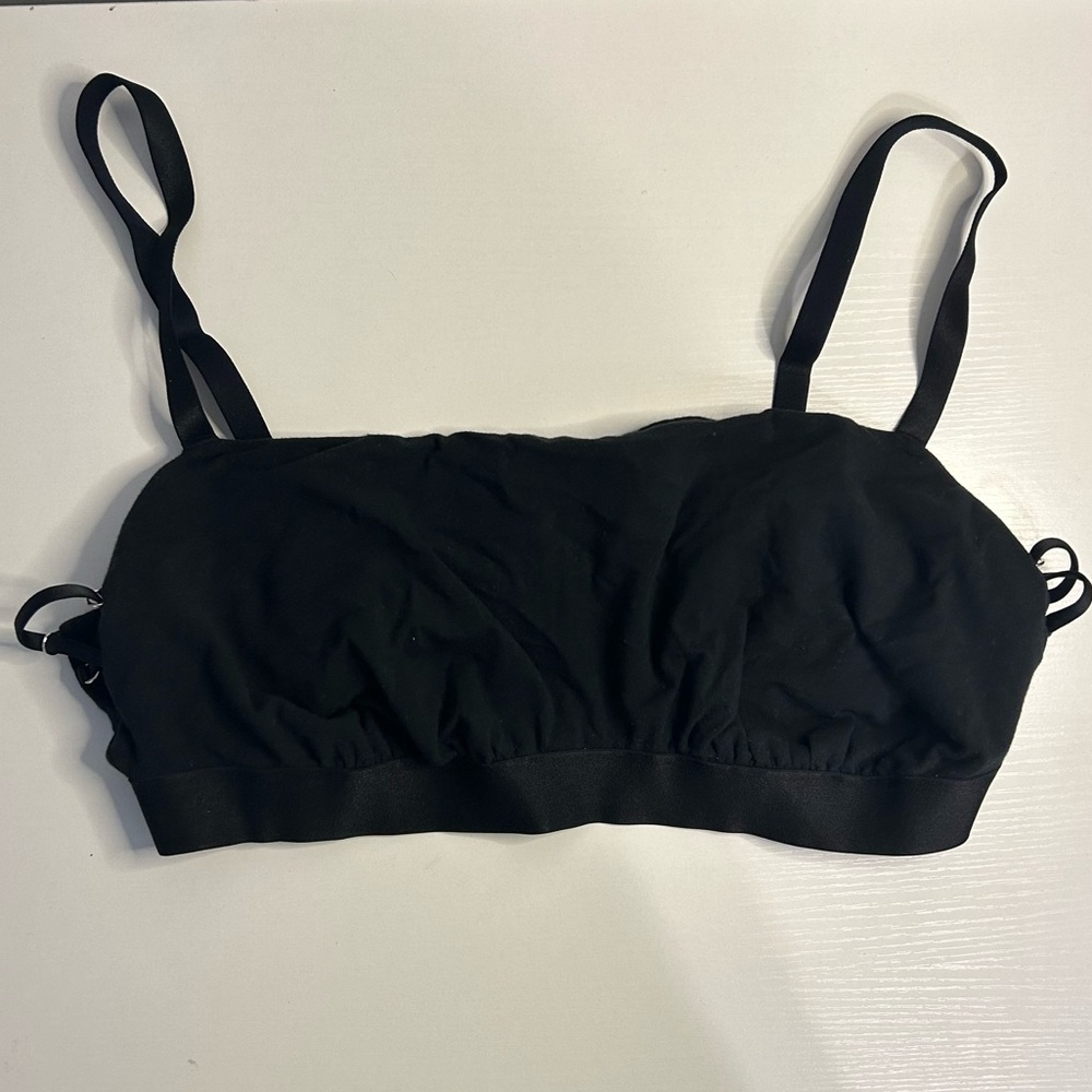 Aerie‎ Cotton Bandeau Bralette, Black XXL